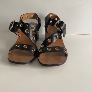 Celine Black Leather Sandals